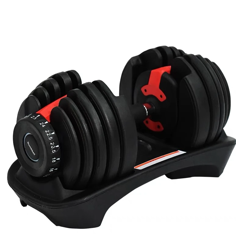 Rubber Grip Unisex Adjustable Dumbbells for Weightlifting and Fitness