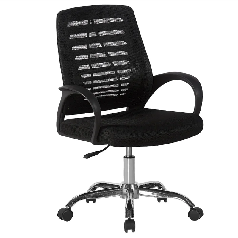 Mesh Back Steel Upholstered Chrome Ergonomic Computer Office Chairs