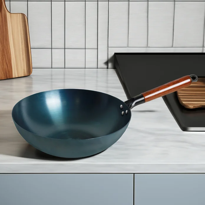 High Quality Carbon Steel Wok 32cm with Wood Handle 1.5mm Thick Factory Preseasoned Chinese Wok For Restaurant