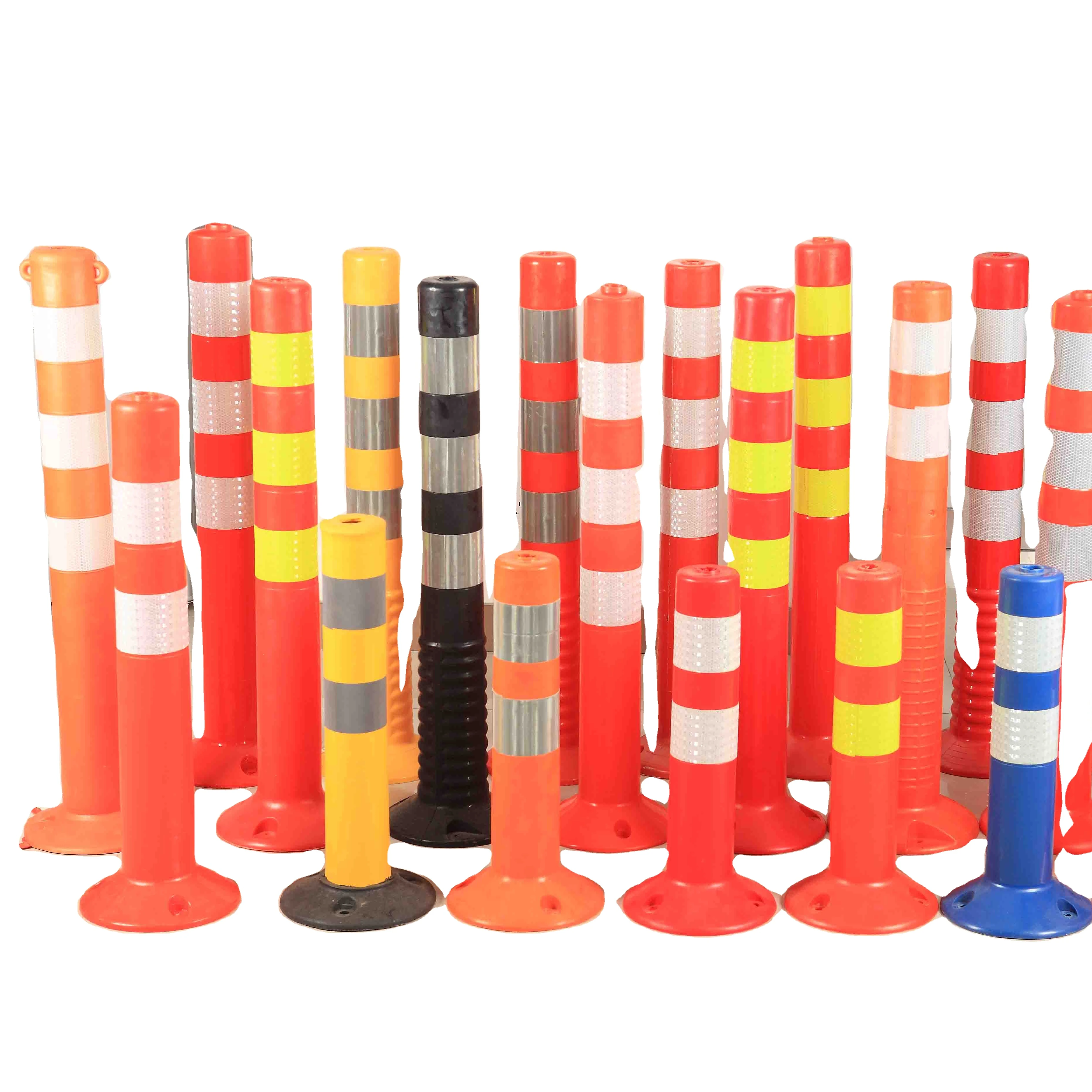 T-top bollard traffic high visibility collapsible plastic road sign post Flexible reflective delineator warning post
