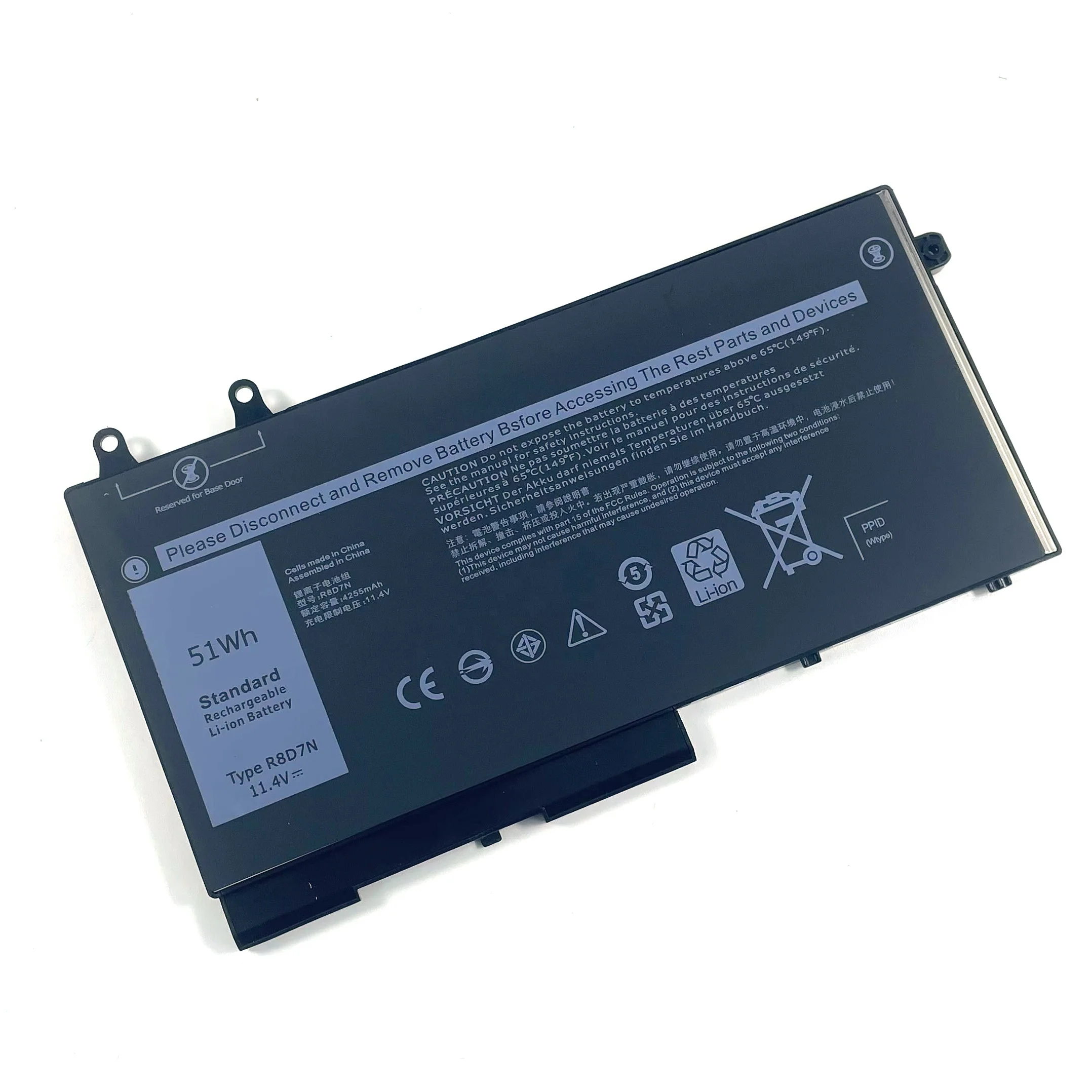 Strength 11.4V 51Wh R8D7N Laptop Battery For Dell Latitude 5400 E5400 5410 E5410 Latitude 5500, Precision 3540