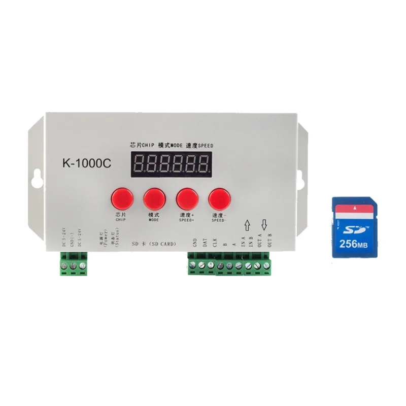 K-1000C 2020/2014 LED Pixel Controller Original ws2812 SPI 2048 Programmable DMX DMX512 ws2811 SD Card Pixel LED Controller