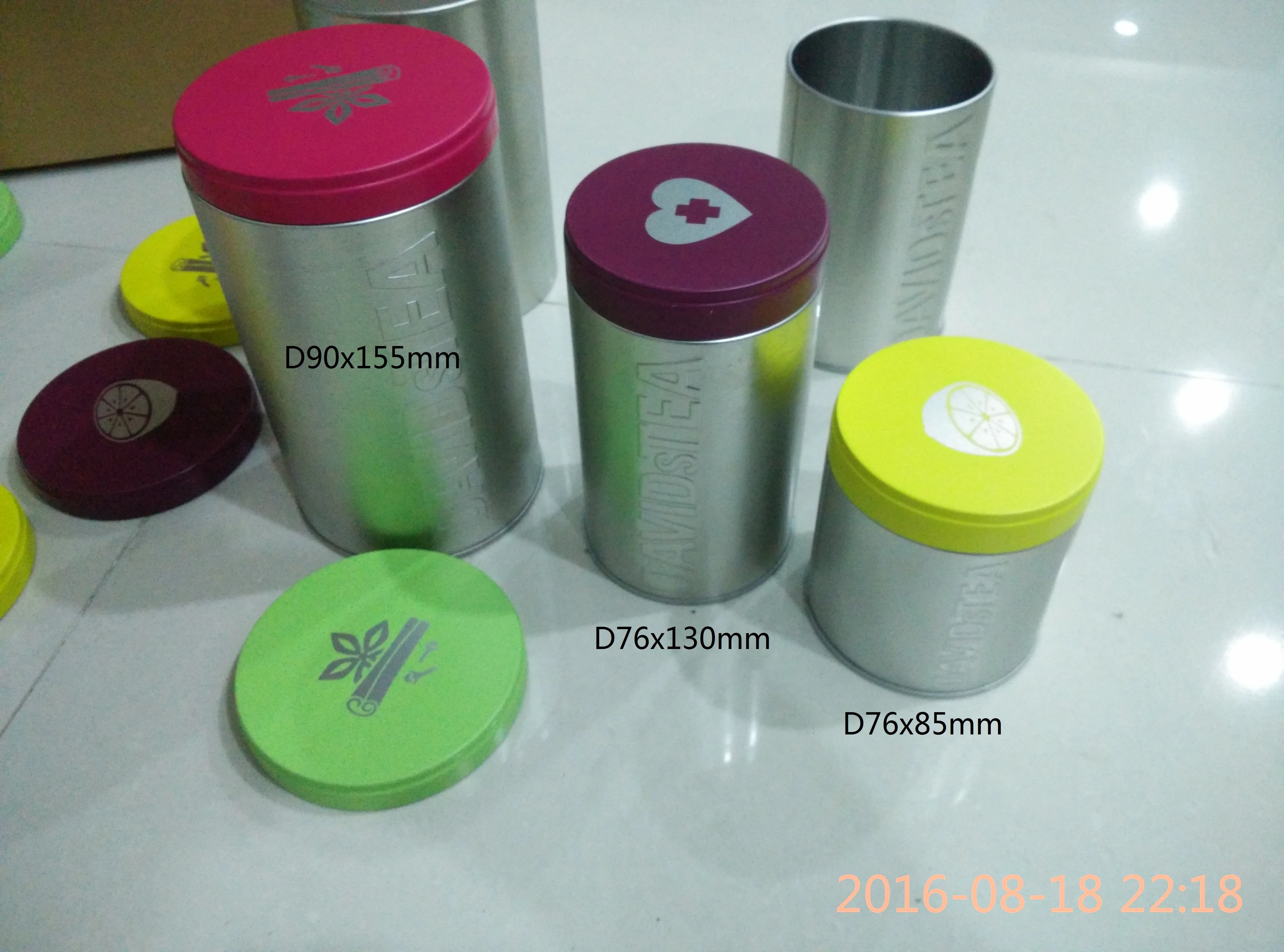 round shape tea tin box airtight