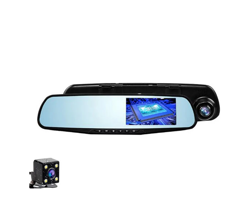 New Dual lens Car rearview mirror Dashboard Camera Recorder with 4.3inch HD display, Back up Camera and Motion Detect