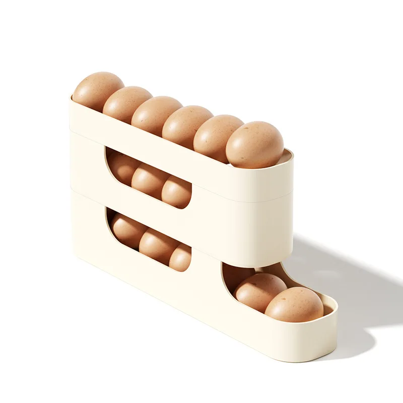 New Style Eggs Holder Egg Dispenser For Refrigerator Kitchen Automatic Rolling Egg Trays