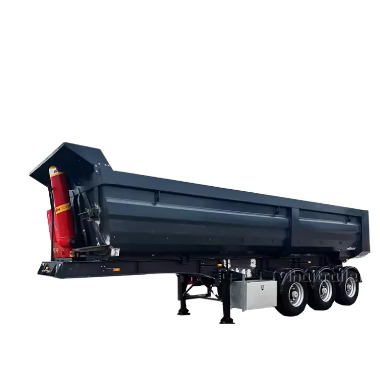 4.5 ton off road car 10x6 side tipper semi kit trailer hydraulic cylinder system for lifting