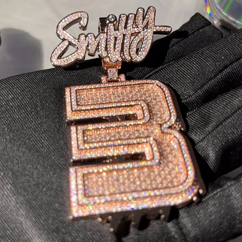 custom pendant manufacturer Moissanite  Lab Diamonds Iced Out Pendant Hip Hop Number Pendant As a Gift