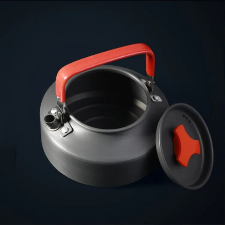 Aluminum Folding Camping Kettle Tea Pot Camping Tableware 1.1L Coffee Pot Outdoor Lightweight Portable Survival Tools