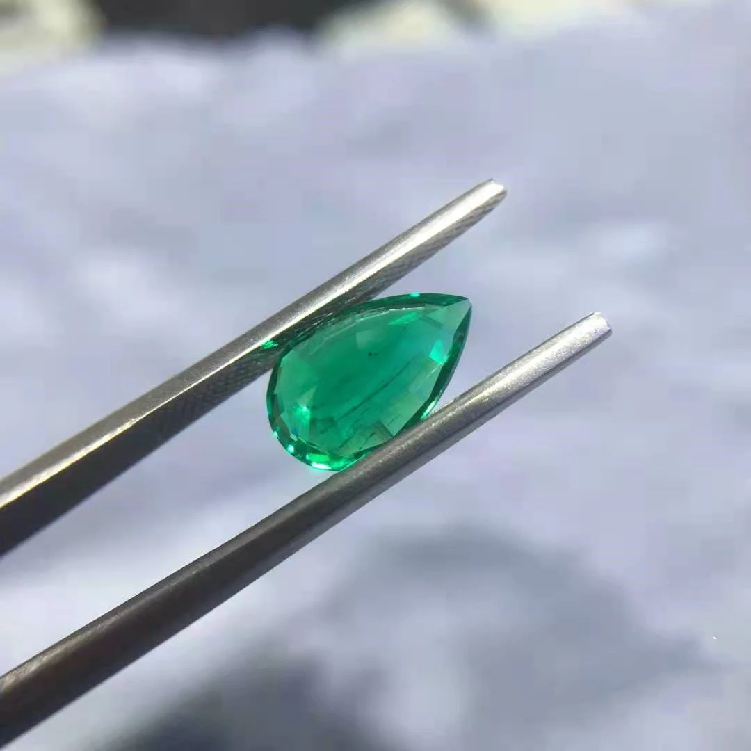 High Quality Machine Cut Green Emerald Stone Genuine Columbia Hydrothermal Loose Emerald Stone