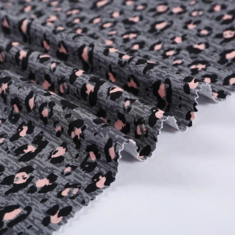 Wear comfortable and soft enzyme wash custom pattern jersey knitted dress cotton fabric printed