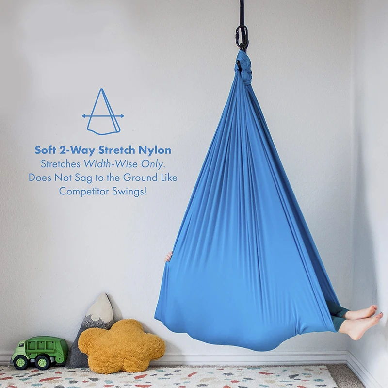 
Hot Sell Patio Swings Sensory Equipment 210T Nylon Outdoor Furniture Sensory Swing for Autism 200 Lbs Opp Bag 