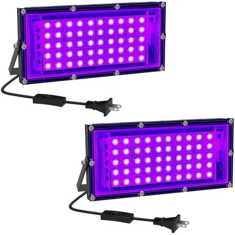 NEW395nm UV Halloween Floodlight 50W 100W LED Stage Blacklight Waterproof Disco PartyUv Purple Light Ultraviolet Lamp Backlight