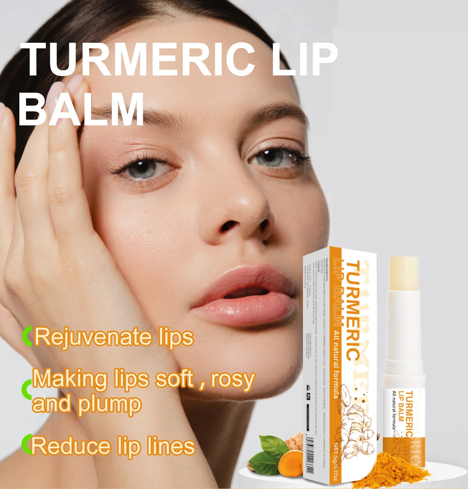 PANSLY Pink Lip Care Brightening Cream Removes Smoky Lip Color TURMERIC ROOT OIL Turmeric Lip Balm