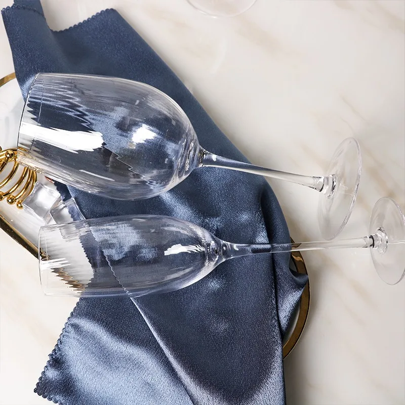 Wholesale European Burgundy High Quality Striped Red Wine Glasses