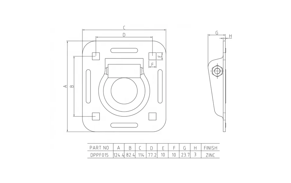 Recessed Pan Fitting with Spring Washer for Truck Trailer
