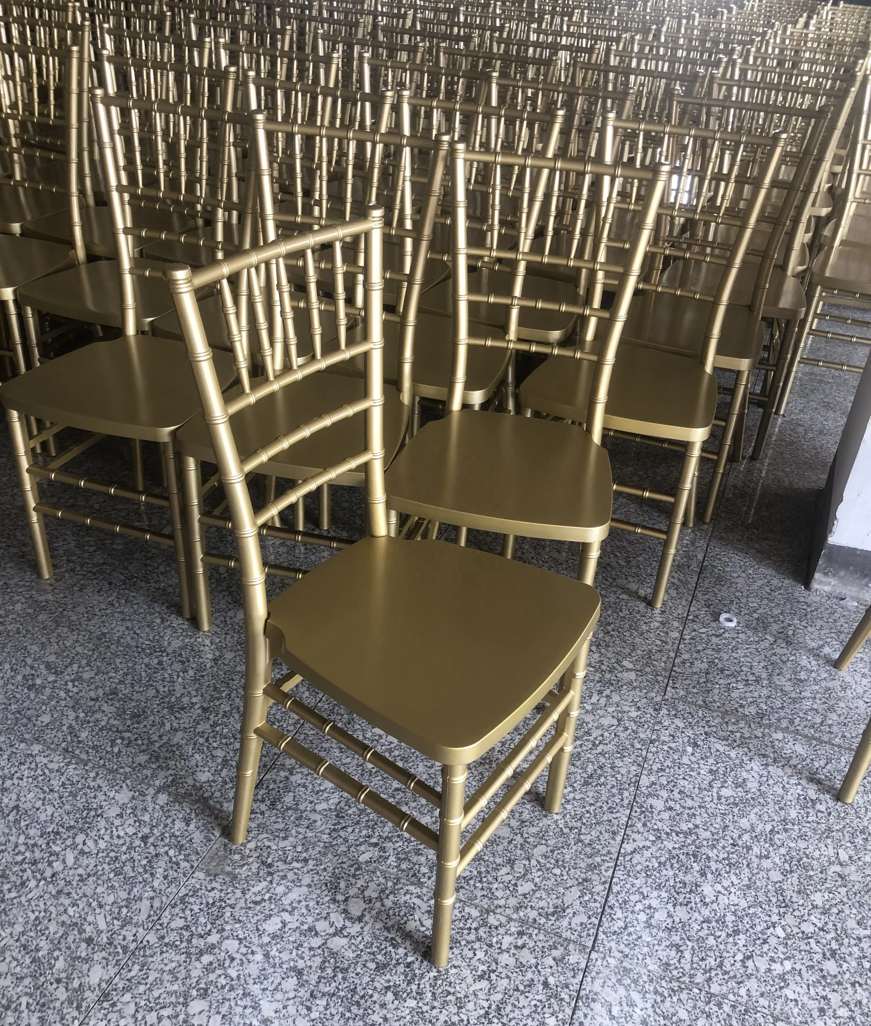 Wholesale Stackable Hotel Tiffany Party Wedding Gold Resin Chiavari Chair For Event