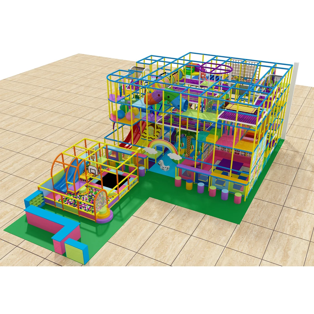 Jungle Kids Trampoline Indoor Toddler Children Playground Soft Park