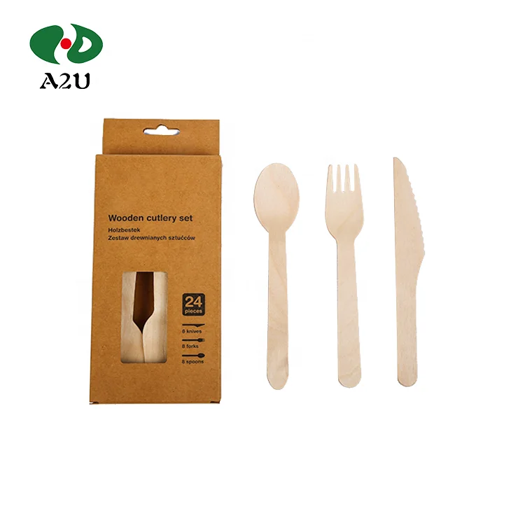 FSC Wholesale  Compostable Disposable Wooden Biodegradable Cutlery