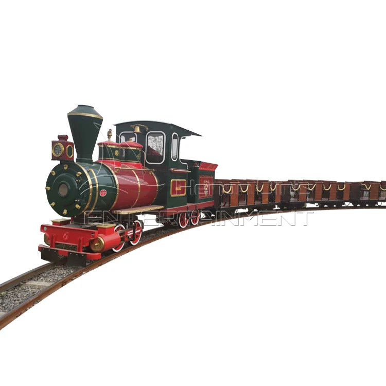 Outdoor family rides sightseeing tourism amusement park electric track train for sale