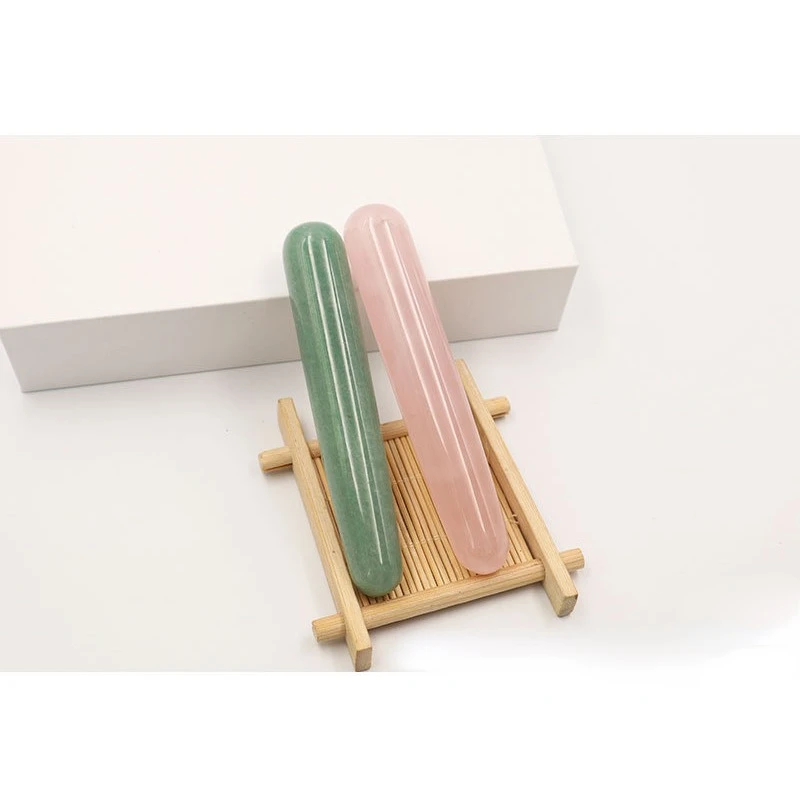 free sample Natural Rock Crystal Stone Gua Sha Massage Wand for Face Acupuncture Stick Point Acupressure