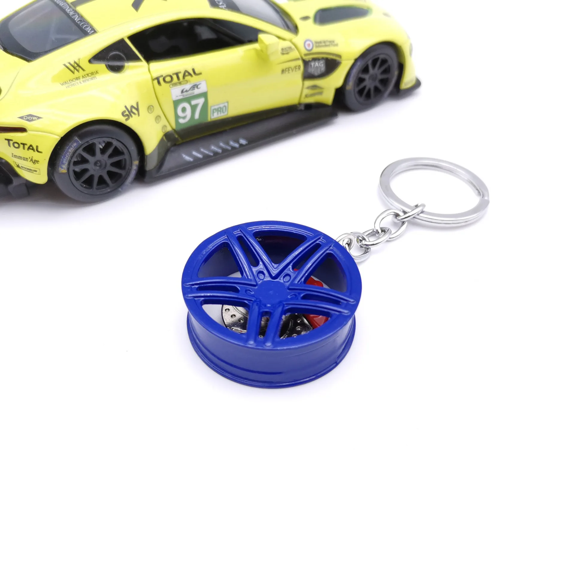 Car modified wheel key chain pendant metal jewelry gift key chain AMG Model Wheel Spot Wholesale