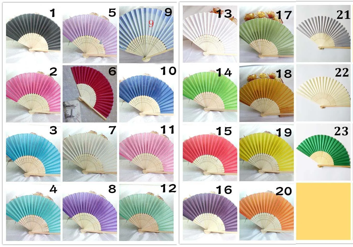 Sublimation Blanks Durable DIY Bamboo Fabric Plain Small Japanese Hand Fan
