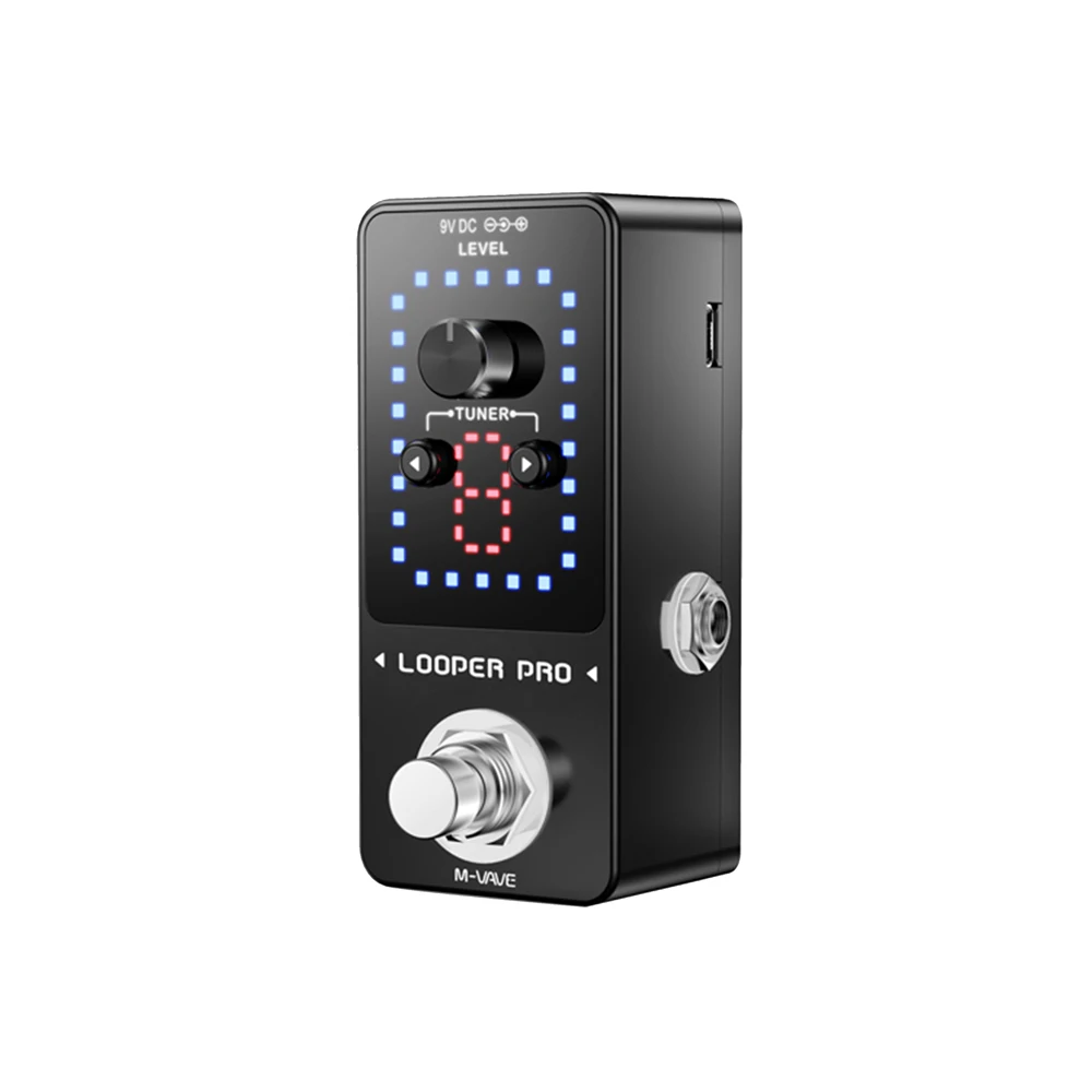 Педаль-петля для гитары LOOPER PRO, 9 петель, запись всего 40 минут, неограниченное время, функция тюнера