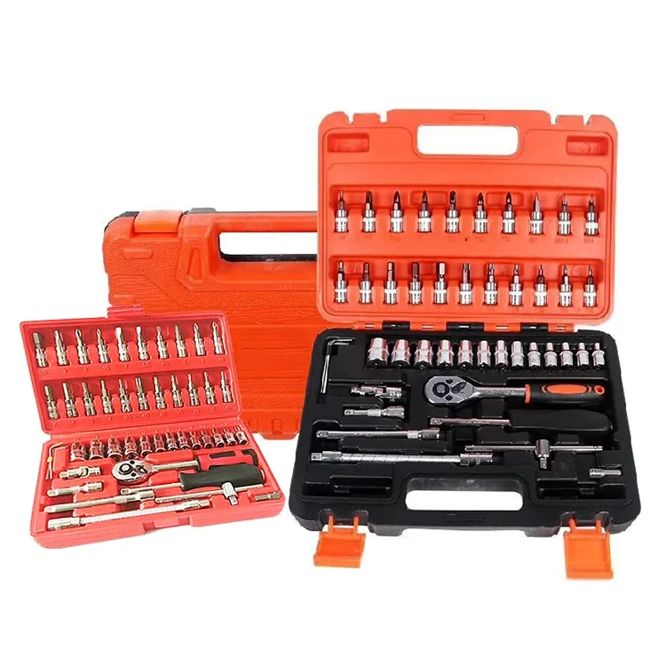 46pcs Machine Auto Repair Tools Combination Hand Movement Impact Socket Wrench Spanner