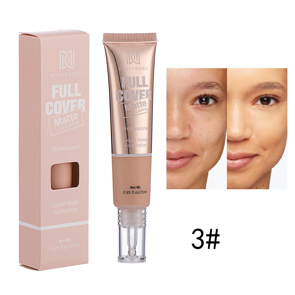 foundation private label Flawless make up foundation Liquid Foundation Makeup, Full Coverage Foundation, 1 Fl. Oz.