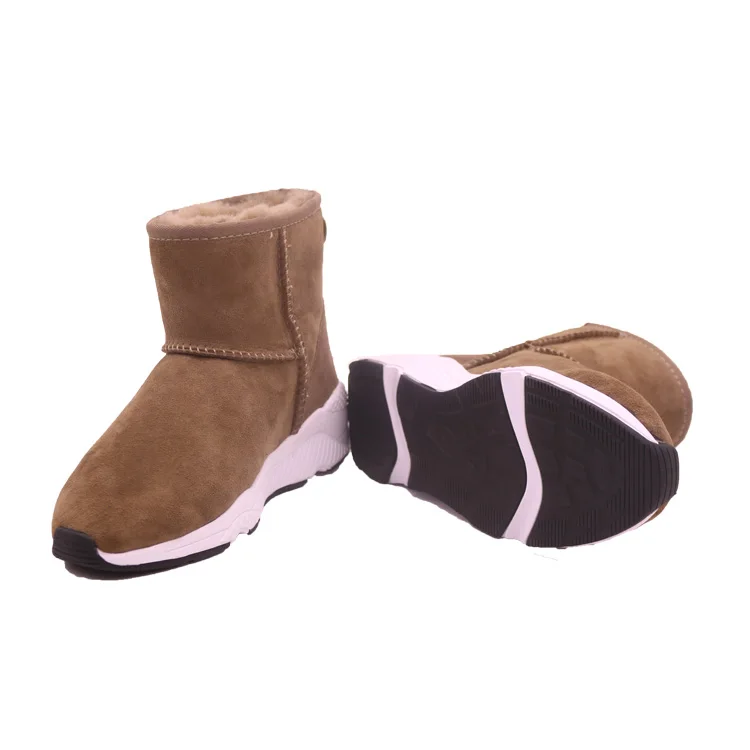 CF-073 Free Samples 2023 Slip-on Hot sell Anti-Slippy Rubber Sole Wholesale Winter Genuine Leather Ladies boots for women