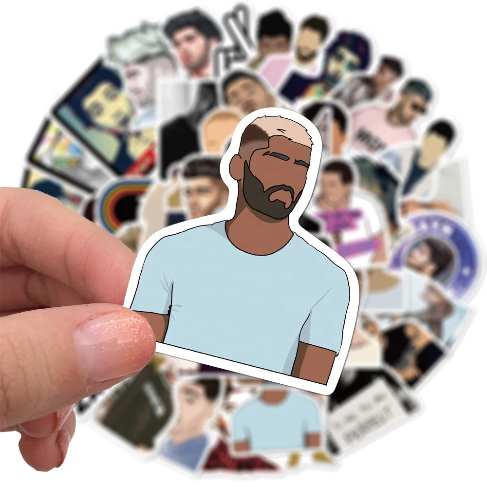50Pcs Zayn Malik Singer UK Graffiti Sing Star Decor Luggage Laptop Washi Label Vinyl Waterproof  Custom Vinyl Sticker