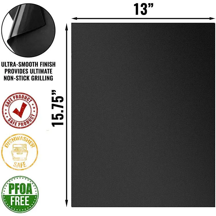 EXW price Hot Easy-Clean 100% Non Stick Reusable Ptfe BBQ Fire Proof Grill Mat