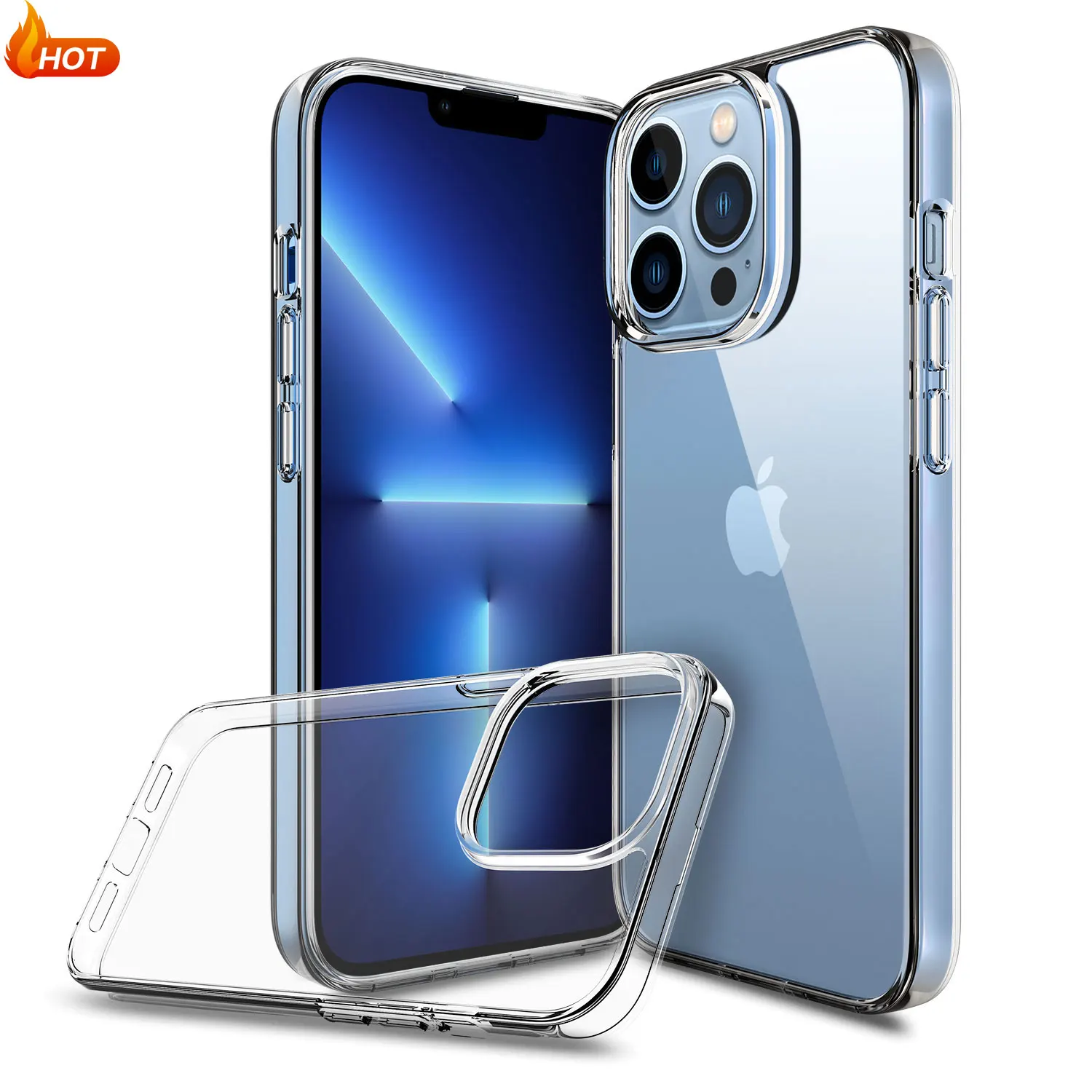 2022 Shockproof TPU PC Transparent Clear Anti-scratch Mobile Cell Phone Case For iPhone 14 13 12 11  Pro Max Phone Case Cover