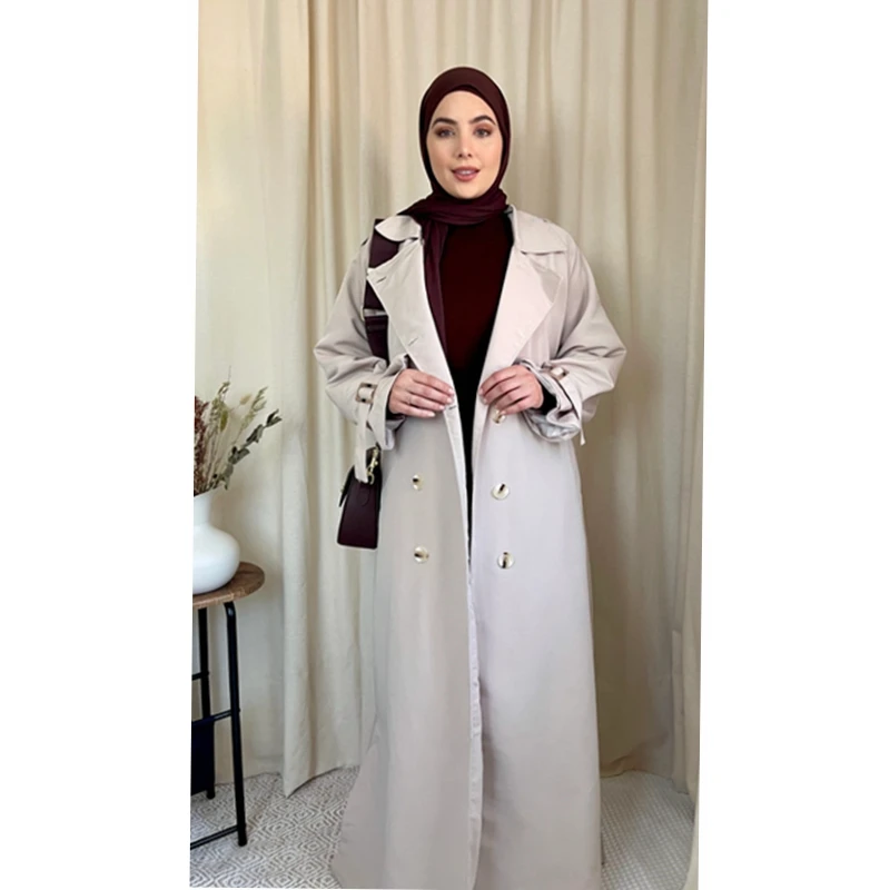 Traditional Muslim Clothing&accessories Modest Dressing Blouses Trench Coats Dubai Abaya
