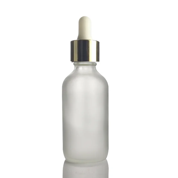 cosmetic spray pump clear frosted glass boston round bottle 4oz 8oz cosmetic bottle