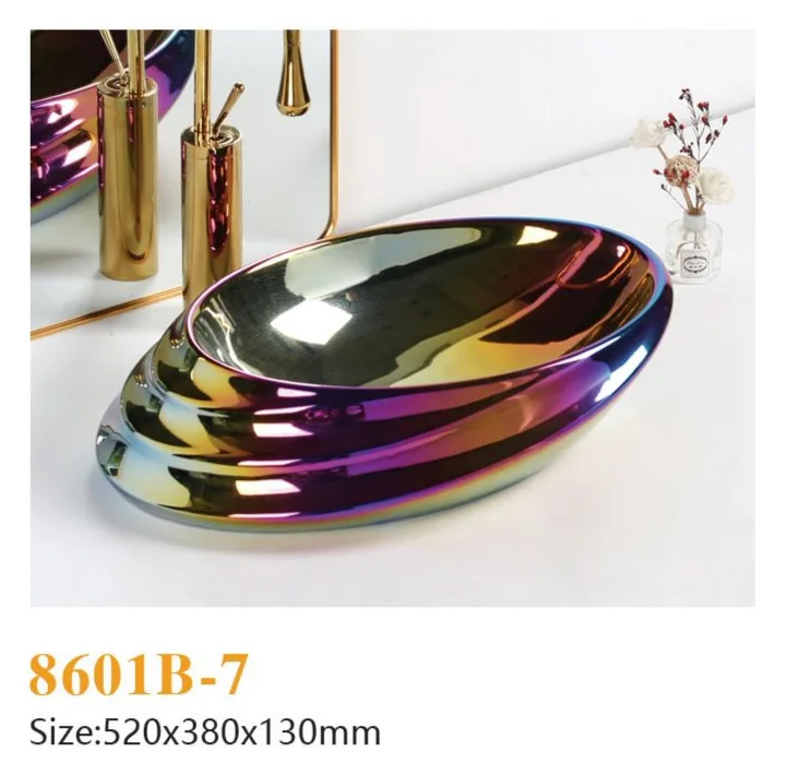 modern white bathroom vessel sink countertop washbasin ceramic art hand wash basin