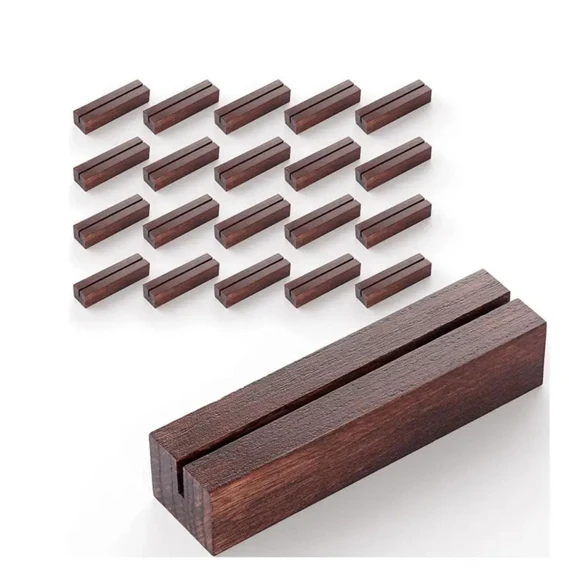 Wood Table Number Stands | 1/8 inch Thick Acrylic Sign Holders Events Decoration OAK Wood Display Stands Place Card Holder