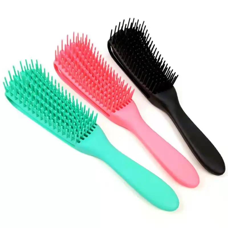 Custom Pink Wet Bristle Curly Detangler Hairbrush Detangling Detangling hair combs And Brush Set For Hair Manufacturers