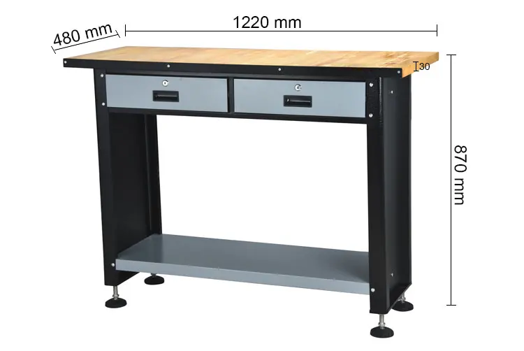 Heavy Bearing Convenient And Beautiful Work Table With 2 Drawers Safety Lock For Auto Repair And Maintenance And Home