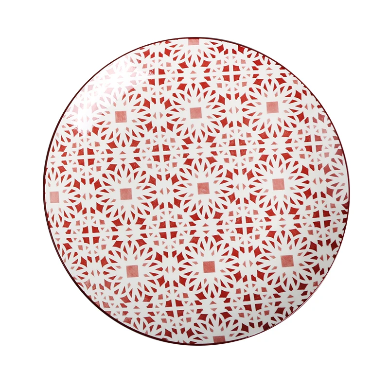 Wholesale Cheap Full Decal Porcelain Plates Customized Design Under-glazed Pad Printing Craft Dinner Plate Ceramic Plate