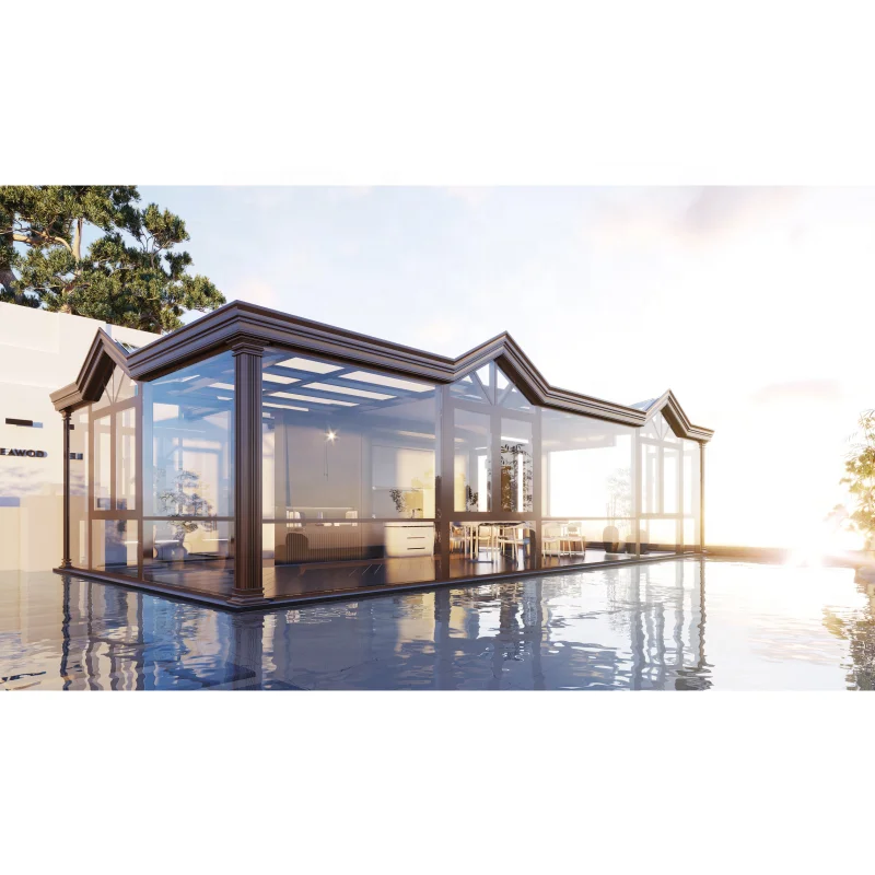 curved lowes movable sunrooms glass houses aluminium furniture sets extended skylight  for sale