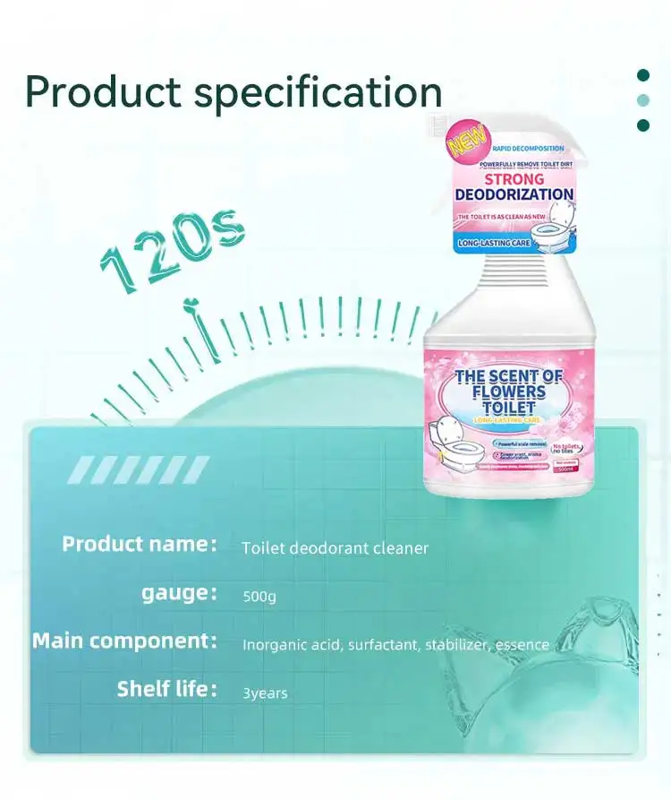 Custom Bathroom Cleaning Products Deodorising and Fragrance Retention Flush Toilet Cleaner