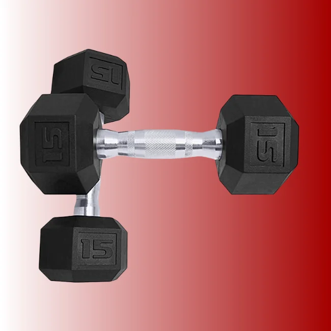 Hex Rubber Dumbbell in kg for Weight Lifting Juego De Mancuernas Hexagonales