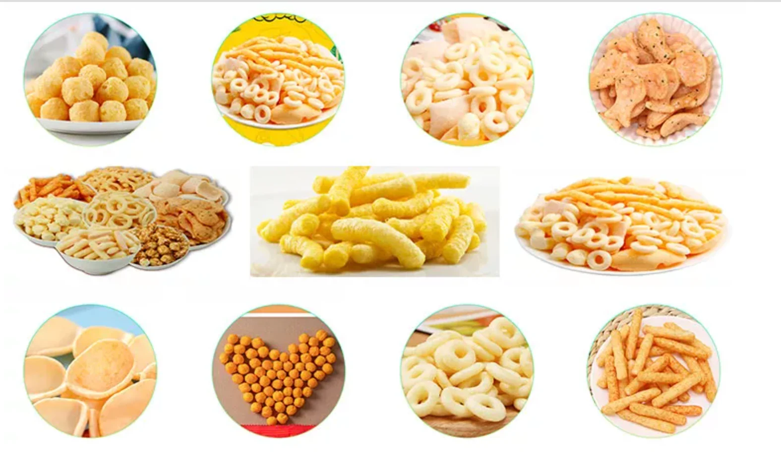 Fully Automatic Puffs Pastry Production Line Twin Screw Extruder Puffed Snack Food Making Machine