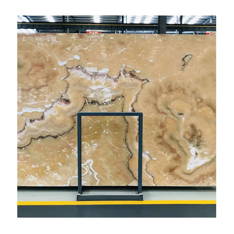 Natural thin orange onyx stone veneer sheets for hotel