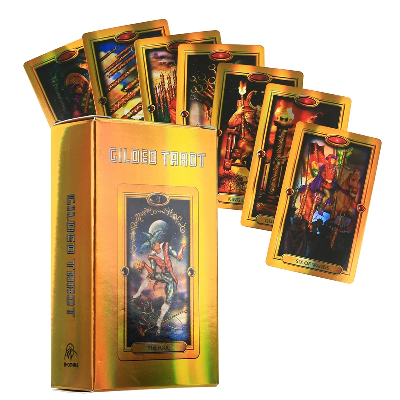 Factory Tarot Cards Custom Printing High Quality Reflective Tarot Oracle Divination Cards Decks Gilded Easy Tarot