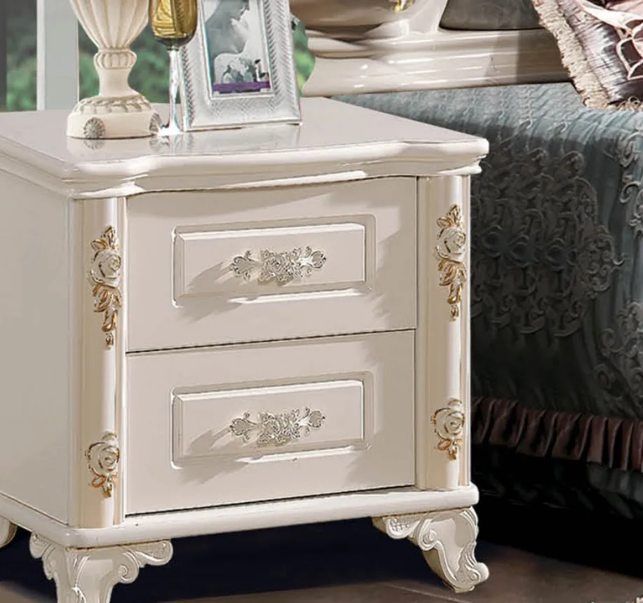 modern european solid wood bed Fashion Carved 1.8 m bed french bedroom furniture HC8801