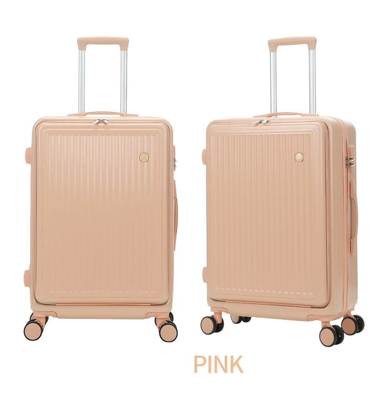 YX16723 Hot Sale Luggage Sets 2 Piece Multi-functional ABS Maletas New Front Opening Trolley Case PC Hard Case Suitcases