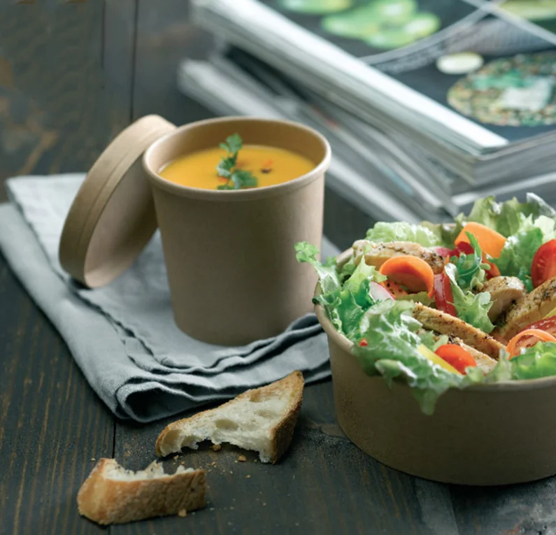 Eco-friendly heatable paper bowl with heatable PET Material bottom