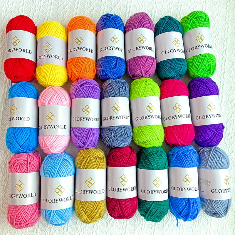 Wholesale Cheap Polyester Hand knitted Yarn Knitting Carpet Toys with Multiple Color Options Yarn Ball 50g